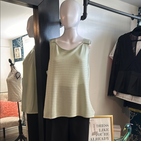 Akris Green Boxy Ribbed Tank Top - Picture 3 of 8